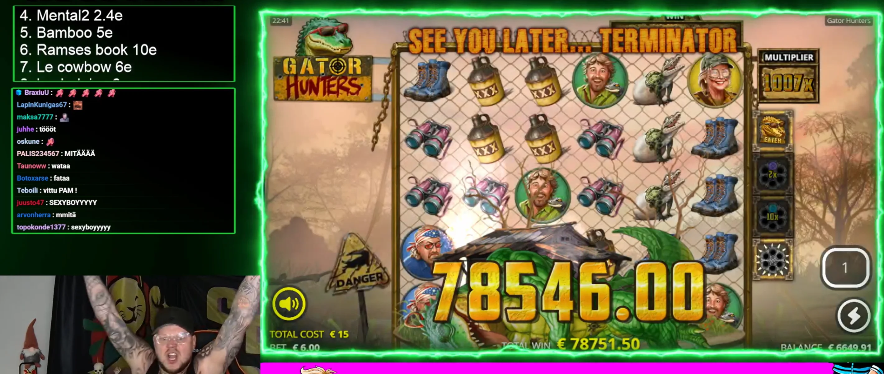Gator Hunters voitto 78 546€